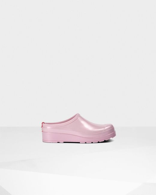 hunter pink clogs