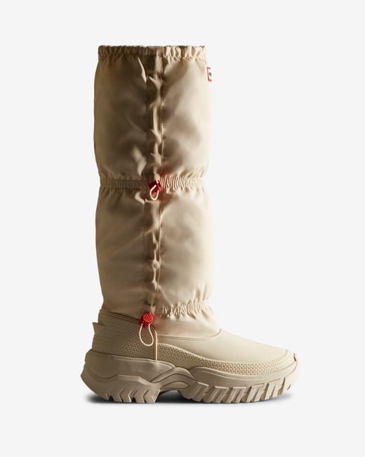 hunter original wanderer short sherpa snow boot in white