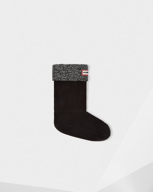 HUNTER Original Cable Knitted Cuff Short Boot Socks in Black | Lyst UK