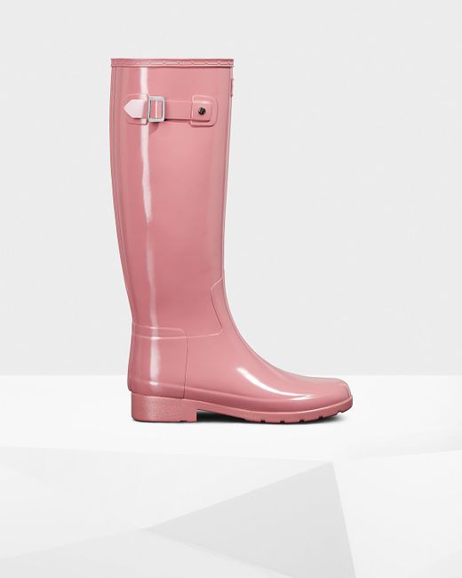 Lyst - Hunter Original Refined Gloss Rain Boots in Pink