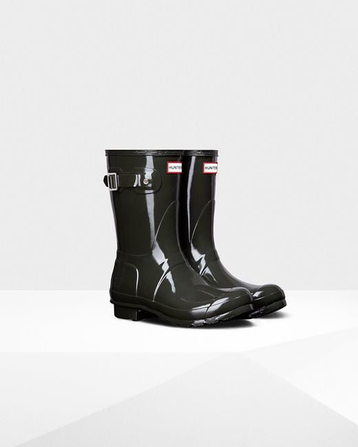 dark green rain boots