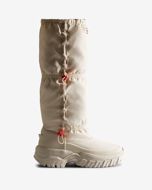 HUNTER Synthetic Wanderer Insulated Tall Slouch Snow Boots in White | Lyst
