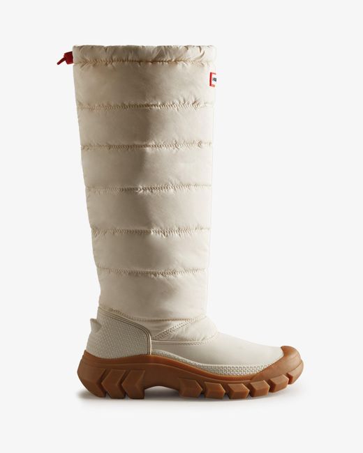HUNTER Synthetic Intrepid Insulated Tall Snow Boots in Natural | Lyst UK