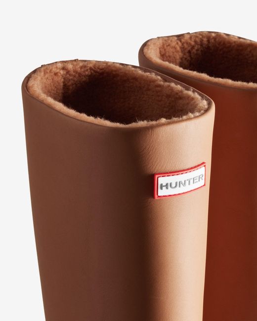 HUNTER Leather Killing Eve Tall Chasing Boots in Brown Lyst