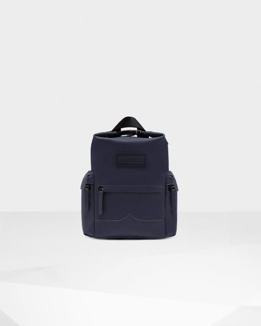 HUNTER Mini Top Clip Backpack - Rubberized Leather in Navy (Blue 