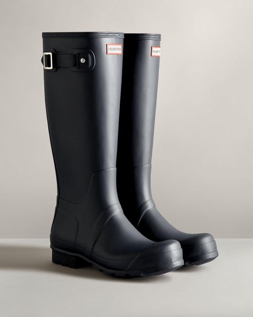 HUNTER Rubber Original Tall Wellington Boots in Navy (Blue) for Men - Lyst