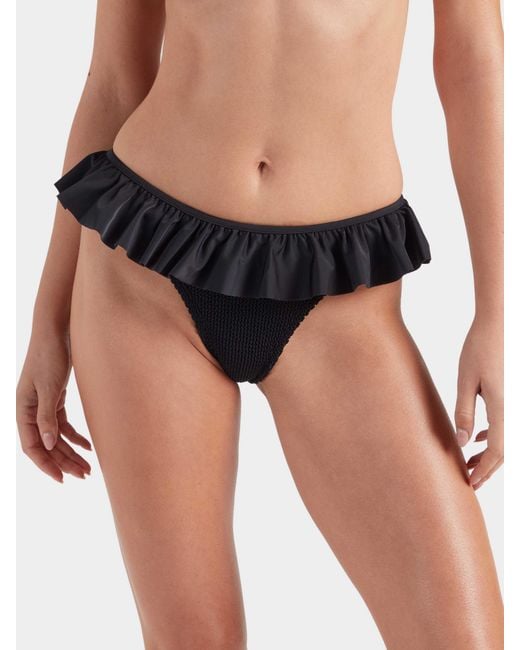 Hunza G Black Frill Bikini Bottom