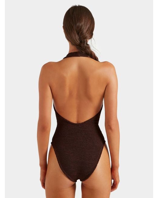 Hunza G Brown Adriana Beaded Swim
