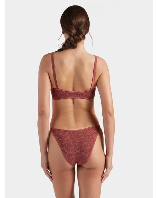 Hunza G Red Iris Bikini Withgold Hoops