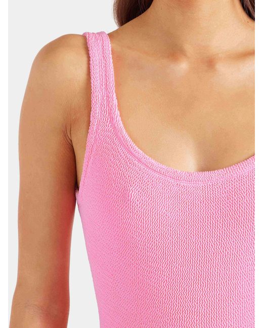 Hunza G Pink Square Neck Swim