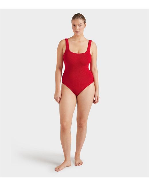 Hunza G Red Coverage Square Neck Swim