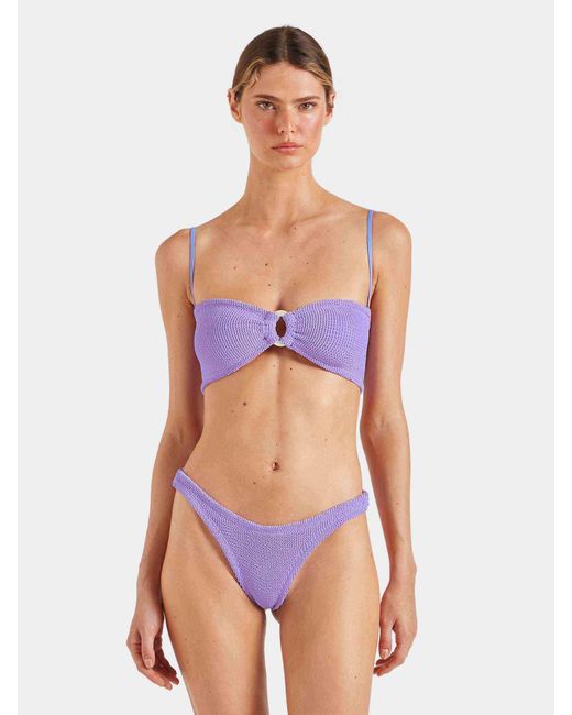 Hunza G Purple Misty Bikini With Pearly Hoop