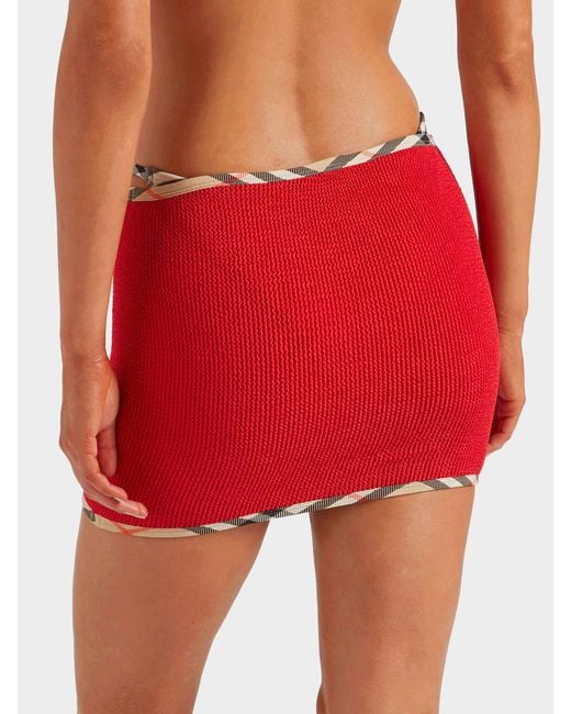Hunza G Red Burberry X Devyn Swimskirt/Top