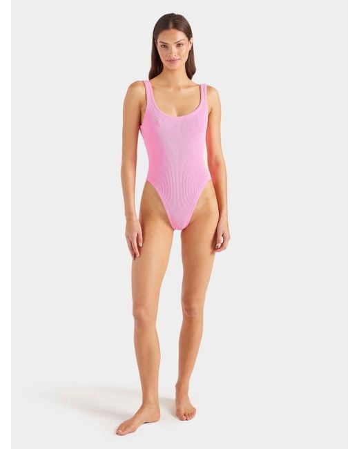 Hunza G Pink Square Neck Swim