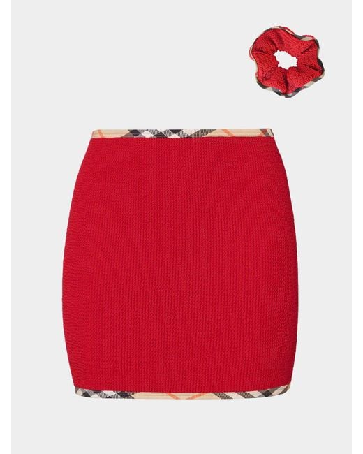 Hunza G Red Burberry X Devyn Swimskirt/Top