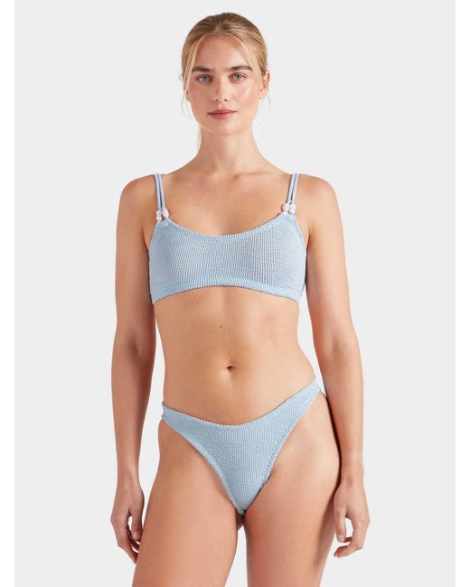 Hunza G Blue Cassie Beaded Bikini
