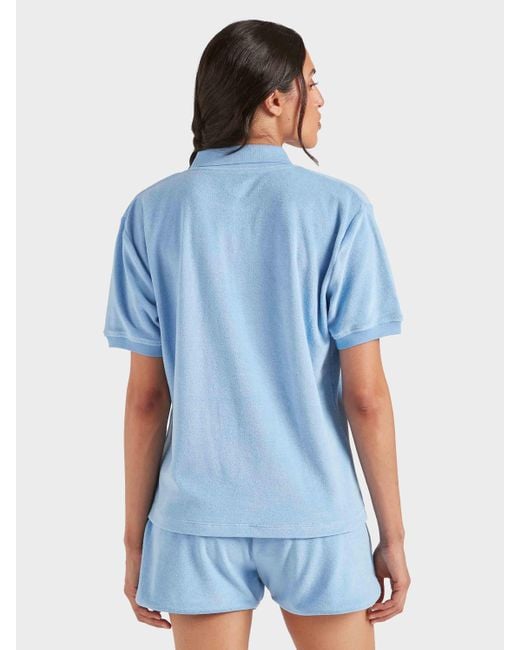 Hunza G Blue Terry Towelling Polo
