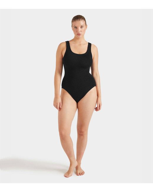 Hunza G Blue Coverage Square Neck Swim