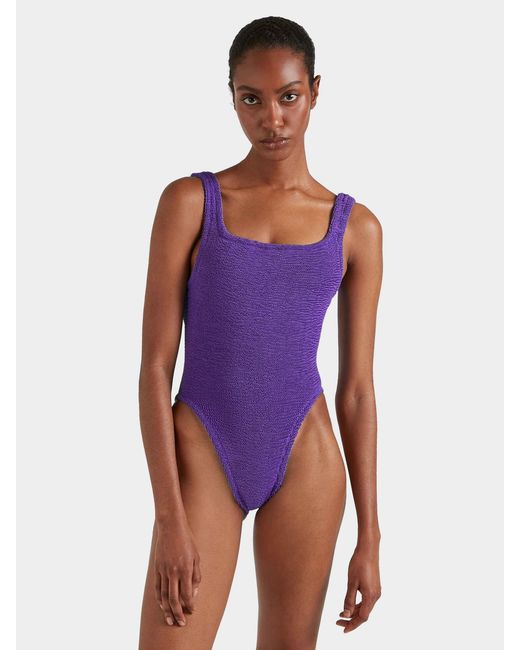 Hunza G Purple Square Neck Swim