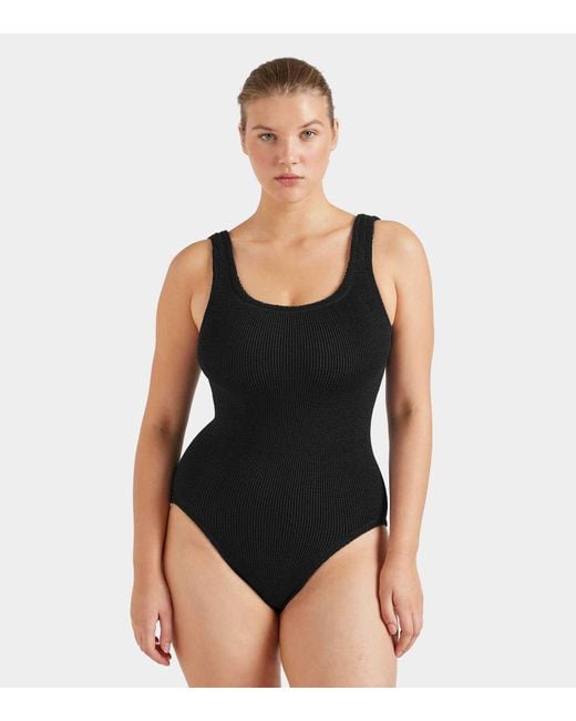 Hunza G Blue Coverage Square Neck Swim