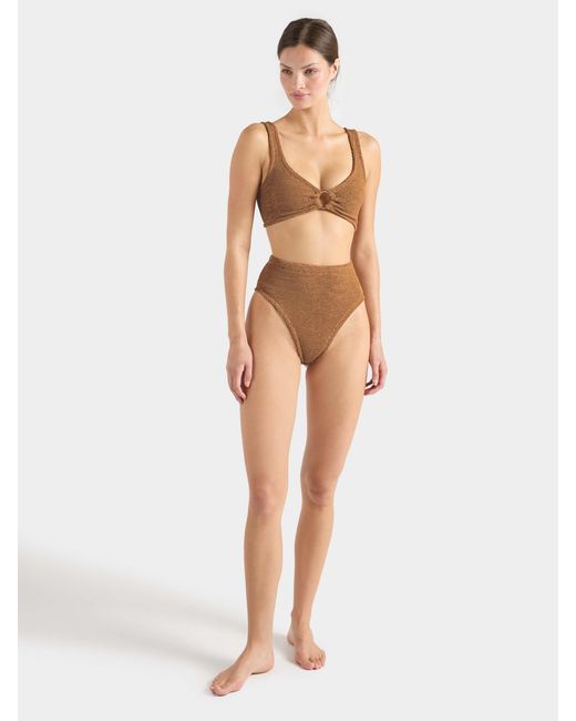 Hunza G Brown Nadine With Hoop Bikini