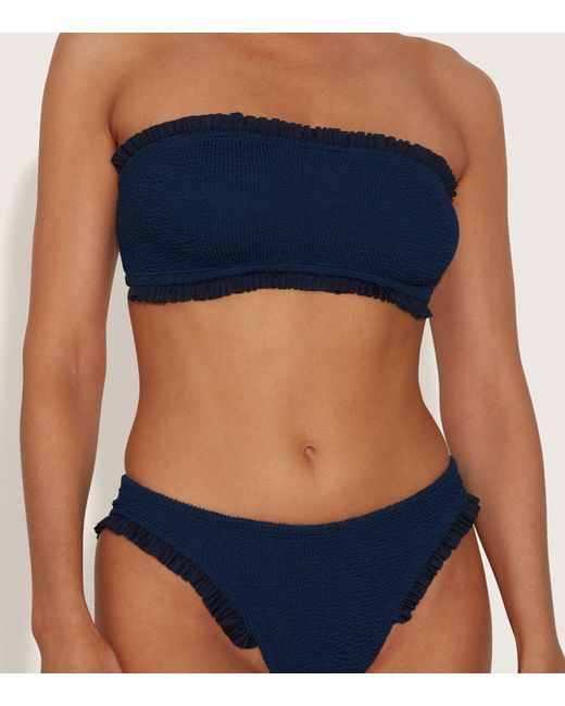 Hunza G Blue Tracey Frill Bikini