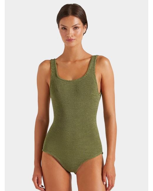 Hunza G Green Coverage Square Neck Swim
