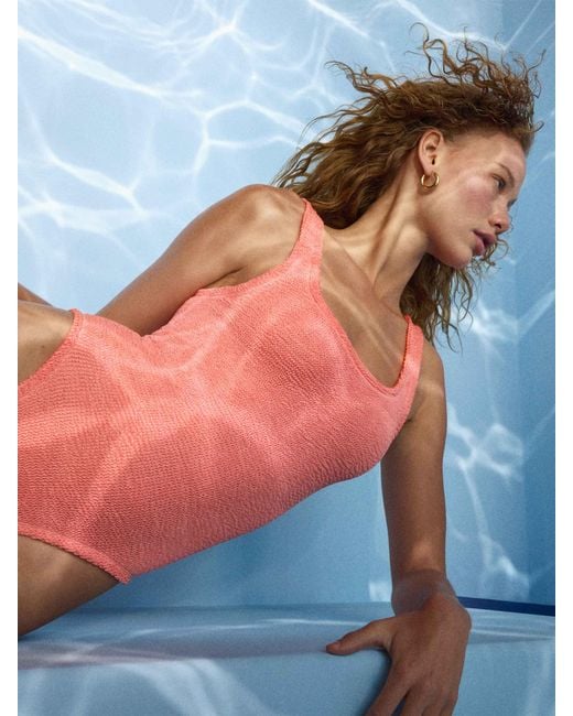 Hunza G Pink Square Neck Swim