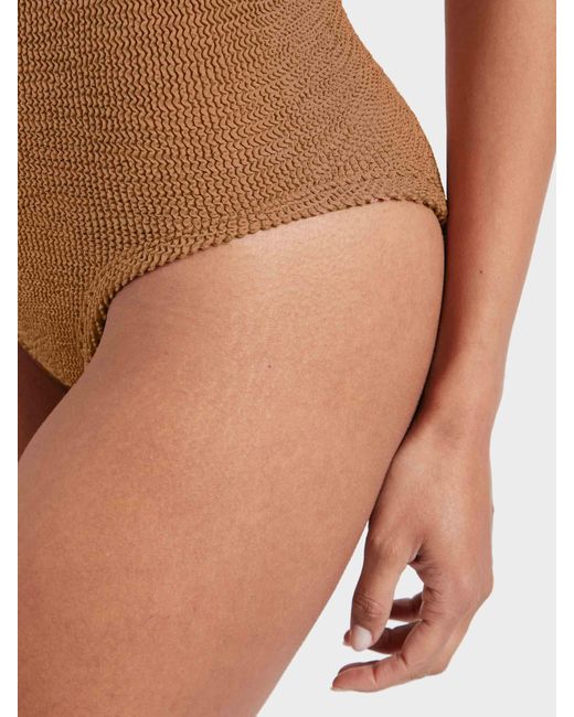 Hunza G Brown Coverage Square Neck Swim