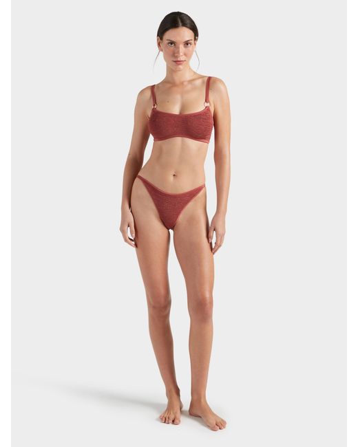 Hunza G Red Iris Bikini Withgold Hoops
