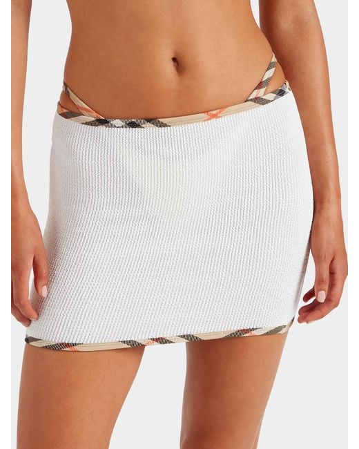 Hunza G White Burberry X Devyn Swimskirt/Top