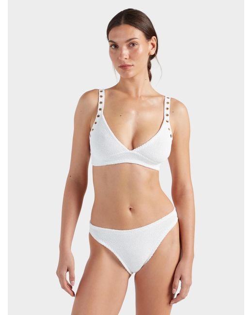 Hunza G White Tessa Eyelet Bikini