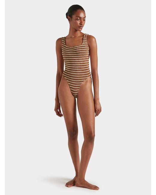 Hunza G Brown Square Neck Swim