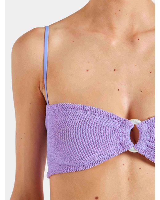 Hunza G Purple Misty Bikini With Pearly Hoop