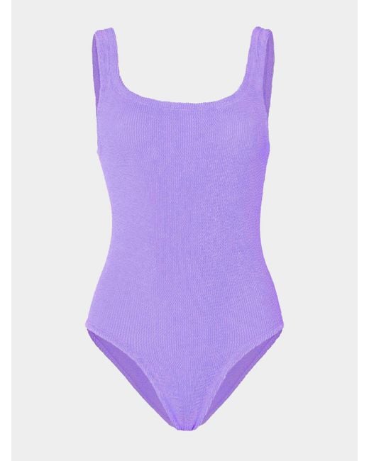 Hunza G Purple Coverage Square Neck Swim