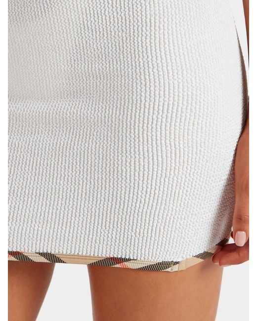 Hunza G White Burberry X Devyn Swimskirt/Top