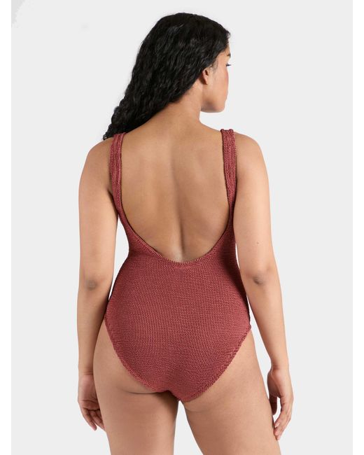 Hunza G Red Coverage Square Neck Swim