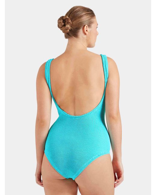 Hunza G Blue Coverage Square Neck Swim