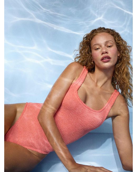 Hunza G Pink Square Neck Swim