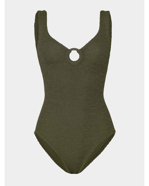 Hunza G Green Coverage Celine Swim With Tonal Hoops
