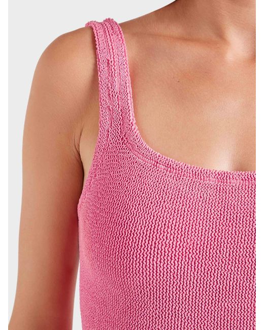 Hunza G Pink Coverage Square Neck Swim