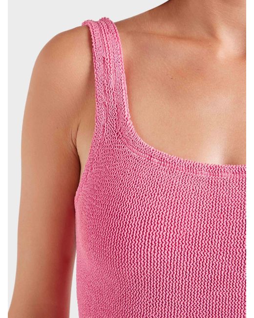 Hunza G Pink Coverage Square Neck Swim