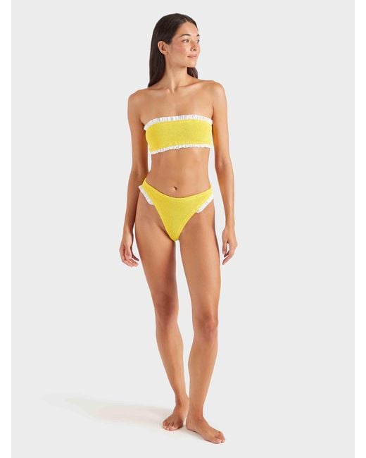 Hunza G Yellow Tracey Frill Bikini
