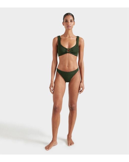 Hunza G Green Julia Bikini With Tonal Hoops