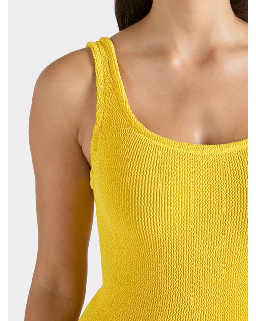 Hunza G Yellow Coverage Square Neck Swim