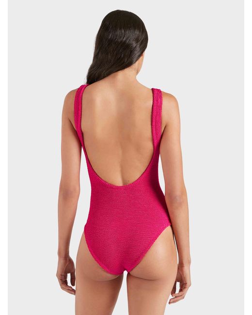 Hunza G Pink Coverage Square Neck Swim