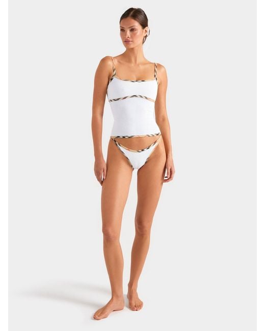 Hunza G White Burberry X Devyn Swimskirt/Top