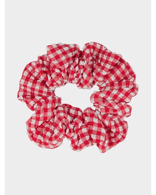 Hunza G Red Gingham Scrunchie