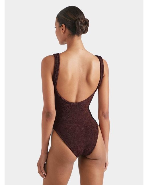 Hunza G Brown "Celine Swim" One Piece Swimsuit