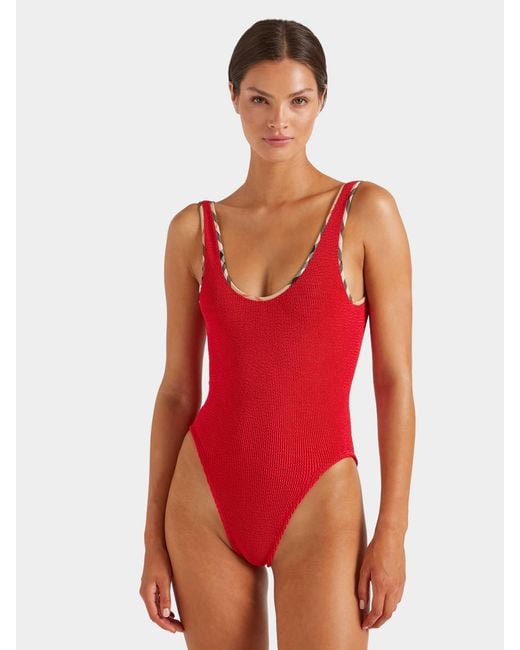 Hunza G Red Burberry X Faye Swim